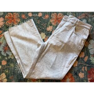 Pilcro ANTHROPOLOGIE The Yaya Paris Map Print High Rise Wide Leg Jeans Cream  31